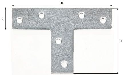 GAH Alberts - Platte Connector - T-Vorm - Staal - Verzonken Schroefgaten - 6 Gaten