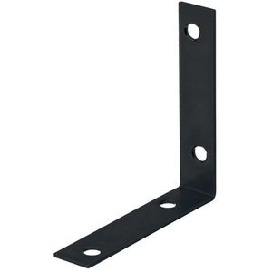 Alberts - Stoelhoek - Galvanisch Blauw Verzinkt - Zwart Plastic Gecoat - 75 x 75 x 16 mm