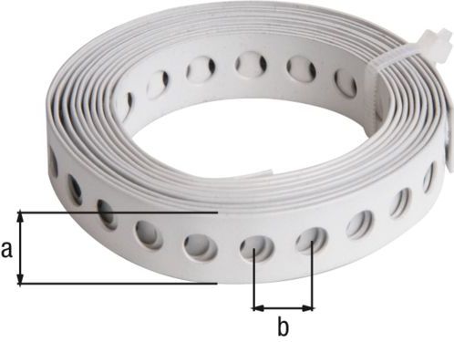 Alberts - Gaatjesband - Witte Kunststof Coating - Breedte 12 mm - Lengte 1,5 m