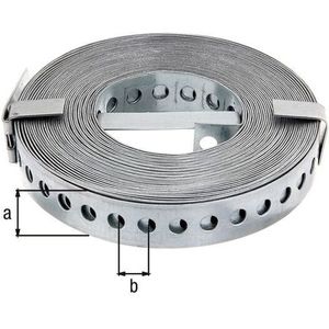 Alberts 334239 gaatjesband | met of zonder afrolcassette | sendzimir verzinkt | breedte 20 mm | lengte 10 m