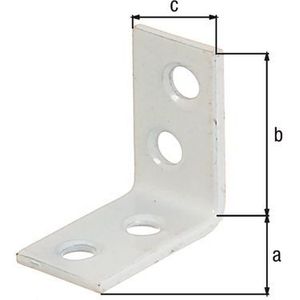 Alberts 336042 Stoelhoek - Wit - Staal - Zink-gefosfateerd - 4 Gaten