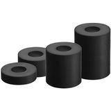 GAH-Alberts - Afstandshuls - Zwart - Kunststof - 20 stuks in 4 maten - 20 x 5 mm / 20 x 10 mm / 20 x 20 mm / 20 x 30 mm