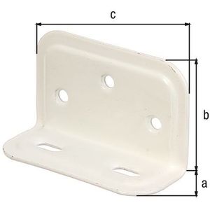 Alberts 340230 versterkingshoek | ingeperst, met sleufgat | witte kunststof coating | 25 x 40 x 70 mm