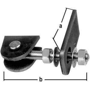 Gah-Alberts 417819 deurscharnier thermisch verzinkt met soldeermoeren voor 180° opening, M16 schroefdraad