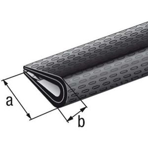 GAH-Alberts - Randbeschermingsprofiel - Zwart - PVC - 1000 mm x 10 mm x 7 mm