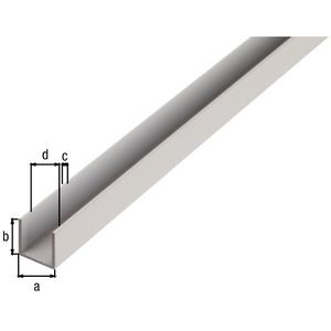 Alberts Ba-profiel U-vorm Aluminium Natuur 8x1x10mm 2,6m