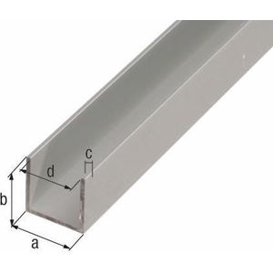 Alberts - U-profiel - Zilverkleurig Geanodiseerd - Aluminium - 1000 x 10 x 8 mm