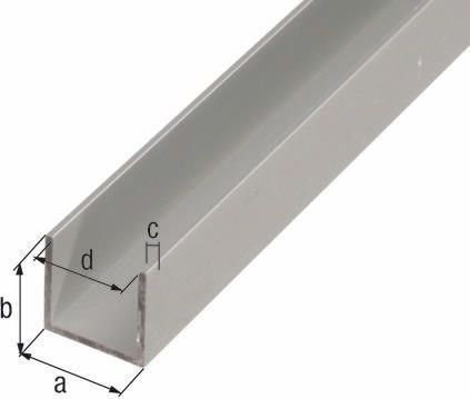 Alberts - U-profiel - Zilverkleurig - Aluminium - Lengte 1000 mm