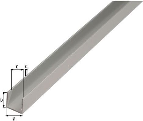 Alberts - U-profiel - Zilverkleurig - Aluminium - Lengte 1000 mm