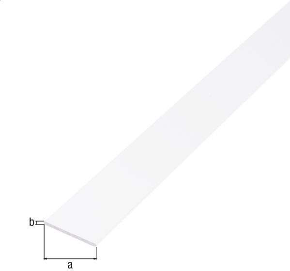 GAH-Alberts - Platte Buis - Wit - Aluminium - 1000 mm x 30 mm x 2 mm