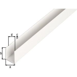 Alberts U-profiel Kunststof Wit 10x21x10x1mm 1m