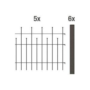 GAH Alberts Metalen hek Madrid Hoogte: 49,5, 73,5 en 98,5 cm, totale lengte: 10 m, om vast te schroeven (set)