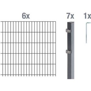 GAH Alberts Dubbelstaafmat hekwerk Basisset Hoogte: 80 - 160 cm, totale lengte: 4 - 30 m, voor plaatsing in beton (set)