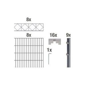 GAH Alberts Dubbelstaafmat hekwerk Bergen antraciet, hoogte: 100-160cm, totale lengte: 10-20m, voor plaatsing in beton (set)