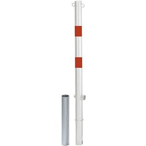 Alberts barrièrepaal Passau voor plaatsing in beton, verwijderbaar wit Paal Ø 60 mm Hoogte boven de grond 100 cm