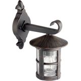 BRILLIANT lamp Jordy buitenwandlamp hangend zwart-roestbruin/geveegd | 1x A60, E27, 60W, geschikt voor standaardlampen (niet inbegrepen) | Schaal A ++ tot E | IP-beschermingsklasse: 44 - spatwa