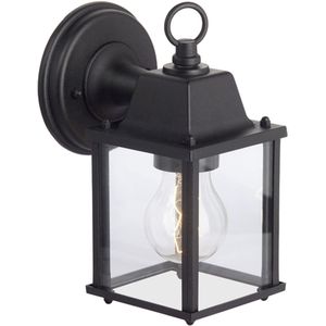 Brilliant Irvin buitenwandlamp, hangend, E27, 1 x max. 60 W, metaal/glas, zwart 96186/06