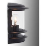 BRILLIANT lamp Hollywood buitenwandlamp zwart | 1x A60, E27, 60W, geschikt voor standaardlampen (niet inbegrepen) | Schaal A ++ tot E | IP-beschermingsklasse: 44 - spatwaterdicht