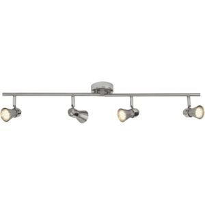 Brilliant Leuchten Led-plafondspot Sanny Led spotrail 4 fittingen ijzer/chroom, 15,5 cm hoogte, GU10 max. 7W, metaal