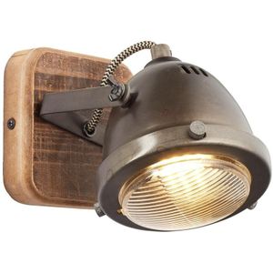 Brilliant CARMEN WOOD - Wandlamp - Bruin;Zilvergrijs