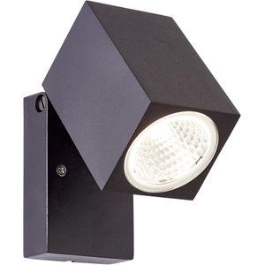 Brillant | Burk LED buiten wandspot zwart | 1x LED geïntegreerd, 6W LED geïntegreerd, (600lm, 3000K)