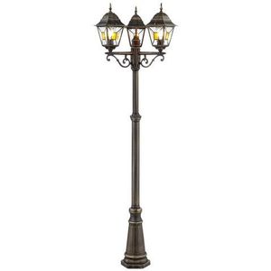 Brilliant Leuchten Staande lamp voor buiten Janel 3 fittingen, staande lamp - staande buitenlamp - 220 cm hoogte - e27 fitting (1 stuk)