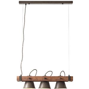 Brilliant Pendelleuchte »Plow«, 3 flammig, Leuchtmittel E27  ohne Leuchtmittel, Hängelampe 3flg, schwenkbar, stahl/holz