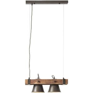 Brilliant Pendelleuchte »Decca«, 2 flammig, Leuchtmittel E27  ohne Leuchtmittel, Hängelampe 2flg schwarz stahl