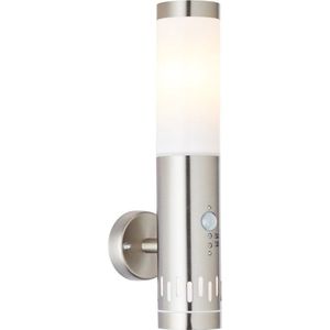 BRILLIANT lamp, Leigh buitenwandlamp, bewegingsmelder, RVS, 1x A60, E27, 11W, IP-beschermingsklasse: 44 - spatwaterdicht
