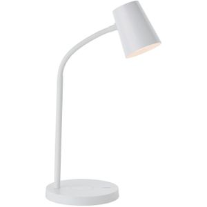 Brillant ILLA - Bureaulamp - Dimbaar - LED 5W 3000K - Draadloos opladen - Wit