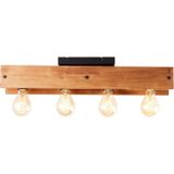 Brilliant Deckenleuchte »Calandra«, 4 flammig, Leuchtmittel E27  ohne Leuchtmittel, 60 cm Breite, 4 x E27, Metall/Holz, schwarz/holz
