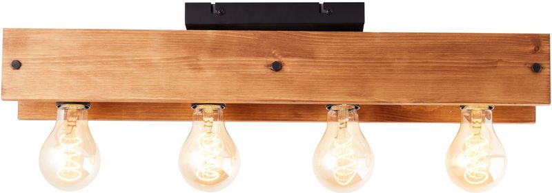 Brilliant Deckenleuchte »Calandra«, 4 flammig, Leuchtmittel E27  ohne Leuchtmittel, 60 cm Breite, 4 x E27, Metall/Holz, schwarz/holz