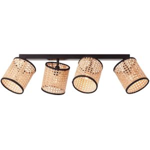 Brilliant Plafondspot Wiley met rotan, 4-lamps