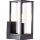 Brilliant Dipton buiten wandlamp zand zwart, aluminium/glas, 1x A60, E27, 40 W