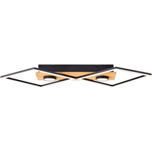 Woodbridge - Plafondlamp - Zwart - Hout - Dimbaar - 34 Watt