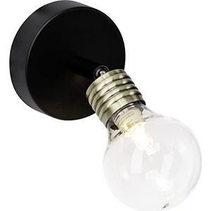 Brilliant Wandspot G9 max. 28W dimbaar voor eetkamer, woonkamer of keuken, Ø 9 cm metaal glas messing antiek zwart 21210Z76