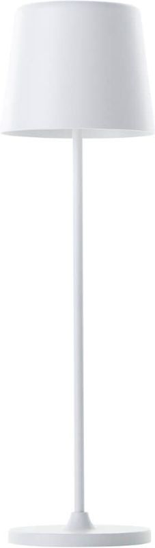 Brilliant Lampe Kaami LED Außentischleuchte 37cm weiß matt Metall/Holz weiß 2 W LED integriert