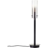 Brilliant Lamp Glasini tafellamp 44cm mat zwart/gerookt glas aluminium zwart 1x C35, E14, 25 W