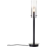 Brilliant Lamp Glasini tafellamp 44cm mat zwart/gerookt glas aluminium zwart 1x C35, E14, 25 W