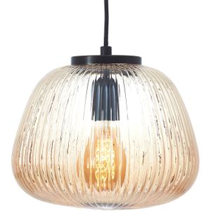 Brilliant Lamp Kaizen hanglamp 25cm amber-amber/zwart mat metaal/kunststof bruin 1x A60, E27, 40 W