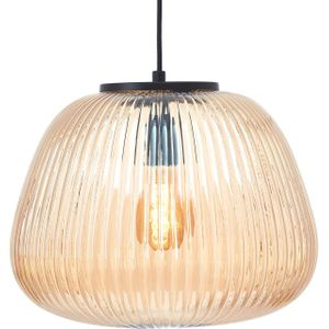 Brilliant Kaizen hanglamp, Ø 35 cm, barnsteen, glas