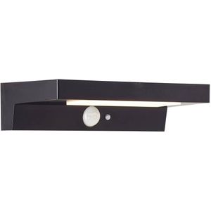 Brilliant Barker G40415/06 Wandlamp op zonne-energie met bewegingsmelder 3 W Warmwit Zwart