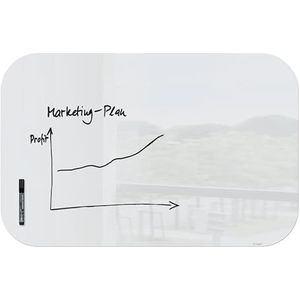 Sigel Glas-Whiteboard Artverum weiß abgerundete Ecken 1000x650x10mm