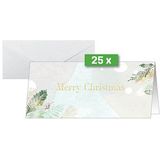 Sigel Weihnachtskarte DL 250g 25+25 Stück Christmas Forest Watercolor