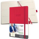 SIGEL C2534 Wochenkalender Conceptum 2025 , ca. A5, rot