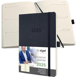 Sigel Conceptum weekagenda - A5 - 2025 (NL/FR/EN/DU) - zwart - softcover - SI-C2522