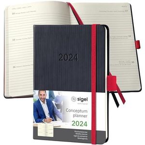 SIGEL C2509 Wochenkalender Conceptum 2025 , ca. A6, schwarz, rot