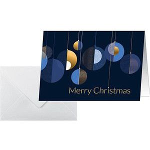 Sigel DS088 Kerstkaartenset grafische kerstballen, A6 dwars, 25 kaarten met enveloppen