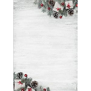 Scandinave - Kerstmotiefendruipapier - A4-formaat - 100 Vellen - Natuurlijke Houtlook