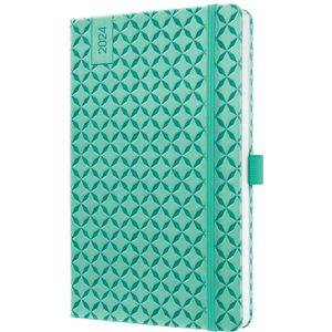 SIGEL Jolie Jolie Weekkalender 2024, A5, mintgroen, hardcover, elastiek, penlus, insteekvak, 174 pagina's, FSC-gecertificeerd